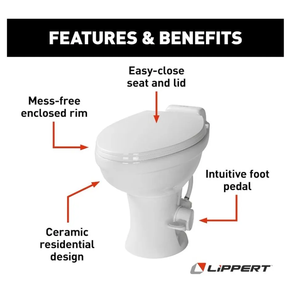 RV TOILET -ELONGATED CERAMIC B